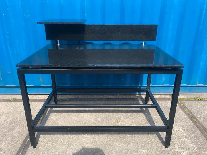 Zware Buitenkeuken werktafel + granieten blad / Pizza tafel, Tuin en Terras, Buitenkeukens, Zo goed als nieuw, Houtskool, Ophalen