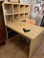 Bureau + kast en bureaustoel IKEA, Ophalen, Zo goed als nieuw, Bureau