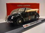 Volkswagen Kever zwart cabriolet Maisto 1:18 KRD, Ophalen of Verzenden, Zo goed als nieuw, Auto, Maisto