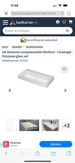 Te koop Ink momento wastafel 90x45 glans wit, Ophalen, Zo goed als nieuw, Minder dan 100 cm, Wasbak of Wastafel