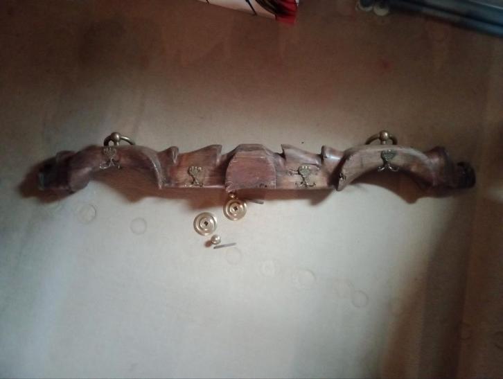 Kapstok gemaakt van een Juk, Huis en Inrichting, Woonaccessoires | Kapstokken, Wandkapstok, Minder dan 100 cm, Hout, Ophalen of Verzenden