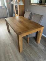 Uitschuifbare  eiken eetkamertafel, Huis en Inrichting, Ophalen, Gebruikt, 50 tot 100 cm, Vijf personen of meer