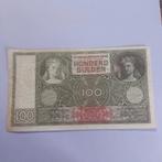 100 gulden biljet Luitspelende Vrouw uit 1942 in PR-, Postzegels en Munten, Bankbiljetten | Nederland, Ophalen of Verzenden, 100 gulden
