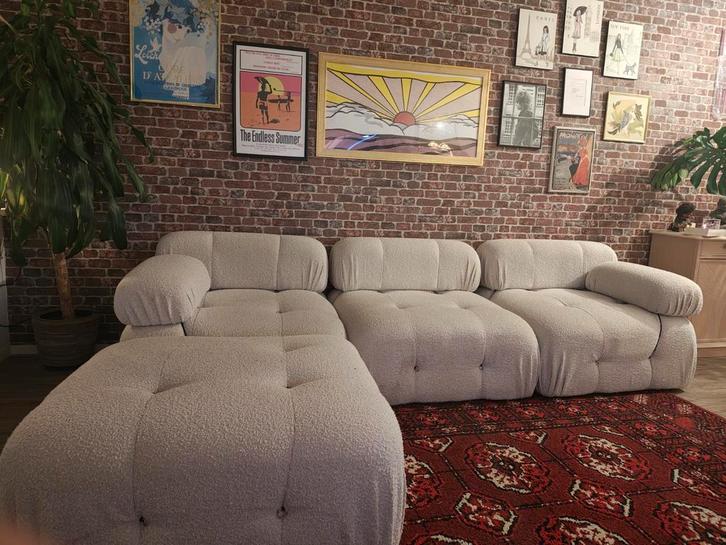 Teddystof Modulaire Bank, Huis en Inrichting, Banken | Bankstellen, Gebruikt, Vierpersoons of meer, Ophalen of Verzenden