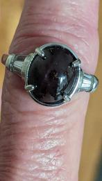 Silver ring with Indische dropstone and zirkonia, Verzenden, 19 tot 20, Nieuw, Dame