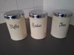 Vintage Koffie, Suiker, Thee Blikken Set, Ophalen of Verzenden, Gebruikt, Overige materialen, Pot, Bus of Blik