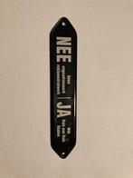 Nieuw zwart Emaille Ja/Nee Bord - Nostalgisch voor Voordeur, Ophalen of Verzenden