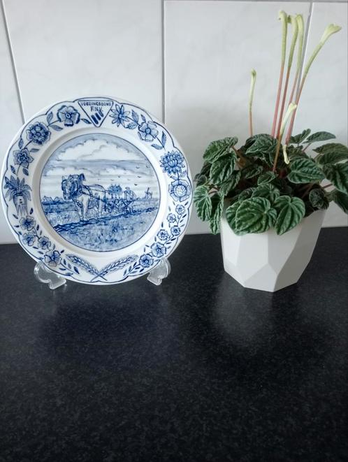 Delfts Blauw Bord F.N.V Voedingsbond ., Antiek en Kunst, Antiek | Porselein, Ophalen of Verzenden