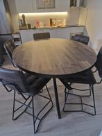 Tafel met 5 barkrukken, 5 krukken of meer, Met voetsteun, 60 tot 90 cm, Ophalen of Verzenden