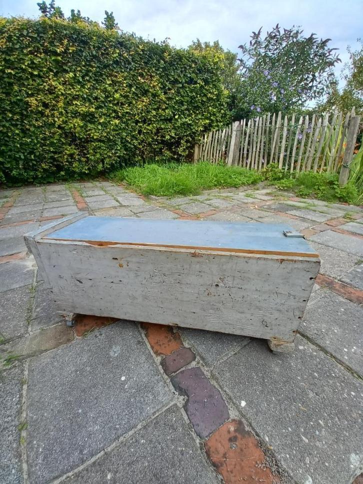 Stoere houten kist, Huis en Inrichting, Woonaccessoires | Kisten, Gebruikt, Minder dan 50 cm, Minder dan 50 cm, 50 tot 100 cm
