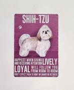 Shih-Tzu hond eigenschappen reclamebord van metaal wandbord, Info@deconoord.nl, Verzenden, Deco Noord, Nieuw
