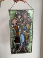 Glas in lood antiek 40cm raamhanger gebrandschilderd, Verzenden