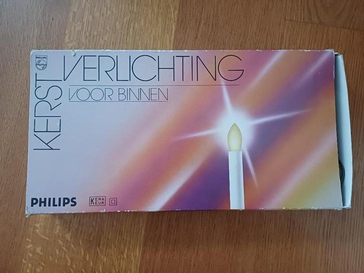 Doos oude kerstverlichting Philips KV15 kaarslampjes, Diversen, Kerst, Gebruikt, Ophalen of Verzenden