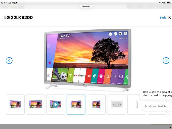 LG Smart TV, Full HD, witte. Live TV., Audio, Tv en Foto, Televisies, Zo goed als nieuw, LED, 100 cm of meer, Full HD (1080p)