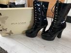 Laarzen van lak met hoge zool, Ophalen of Verzenden, Zo goed als nieuw, Zwart, Hoge laarzen