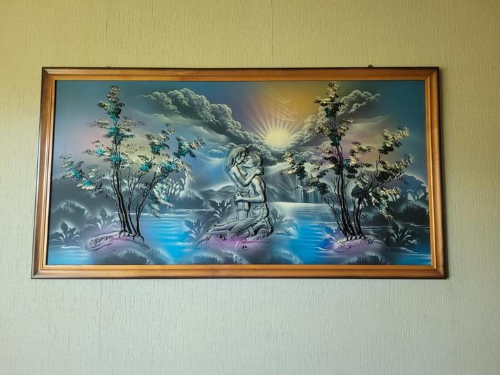 Groot Schilderij: Romantisch Landschap, Antiek en Kunst, Kunst | Schilderijen | Klassiek, Ophalen
