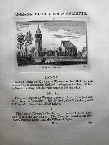 082 / Warmond de Kerk kopergravure 1731 beschikbaar voor biedingen