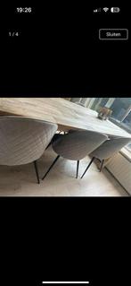 Robuuste Houten Eettafel, Gebruikt, 100 tot 150 cm, Eikenhout, Ophalen of Verzenden