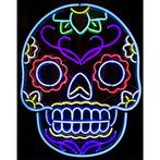 Skull neon licht reclame mancave tikibar decoratie USA neons, Lichtbak of (neon) lamp, Nieuw, Ophalen of Verzenden, Info@americansaleshop.nl