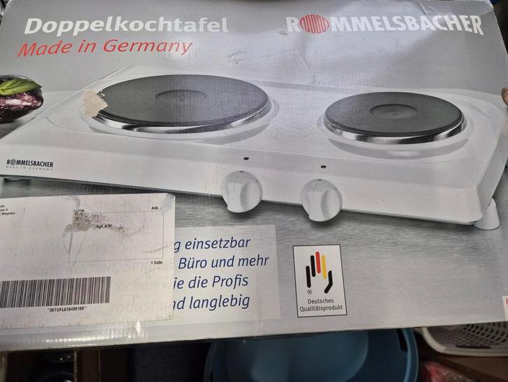 Rommelsbacher Dubbele Kookplaat - Nieuw in doos, Witgoed en Apparatuur, Kookplaten, Nieuw, Vrijstaand, Elektrisch, 3 kookzones of minder