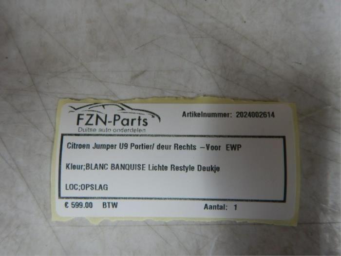 Citroen Jumper Portier/Deur Rechts-Voor, Ophalen of Verzenden, Gebruikt, Voor, Deur