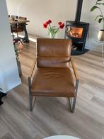 Cognac leren stoel (set van 2), Huis en Inrichting, Fauteuils, Ophalen, Gebruikt, Minder dan 75 cm, Leer