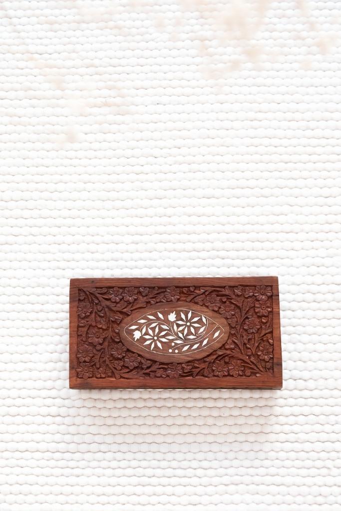 Houten bewaardoos tekendoos ingelegd been, Antiek en Kunst, Curiosa en Brocante, Ophalen of Verzenden
