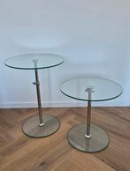 Set van 2 glazen bijzettafels – modern design, verstelbaar, Huis en Inrichting, Tafels | Bijzettafels, Minder dan 55 cm, Ophalen