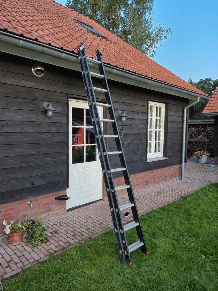 Alga ladder knikladder/ reformladder 2x12 + losse ladders, Doe-het-zelf en Verbouw, Ladders en Trappen, Zo goed als nieuw, 4 meter of meer