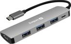 USB-C Dock HDMI+3xUSB+PD 100W, Docking station, Laptop, Ophalen of Verzenden, Sandberg