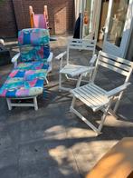 Tuinmeubelset: 2 stoelen & ligbed, Tuin en Terras, Ophalen, Gebruikt, Kunststof, Inklapbaar