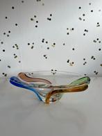 Glazen schaal met kleuraccenten - Josef Hospodka, Schaal, Ophalen of Verzenden, Ovaal, Glas