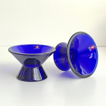 iittala Finland 2 blauwe KANDELAREN design MidCentury Scandi beschikbaar voor biedingen