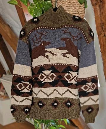 Vintage USA wollen trui vest handmade gebreide romy Boomsma  beschikbaar voor biedingen