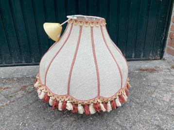 Brocante stoffen hanglamp met franje  beschikbaar voor biedingen