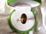 Mooie Fijne Zilveren Ring met Tijgeroog, Sieraden, Tassen en Uiterlijk, Antieke sieraden, Verzenden, Zilver, Ring, Met edelsteen