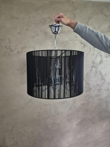 Hanglamp - Kroonluchter - zwart met chroom beschikbaar voor biedingen