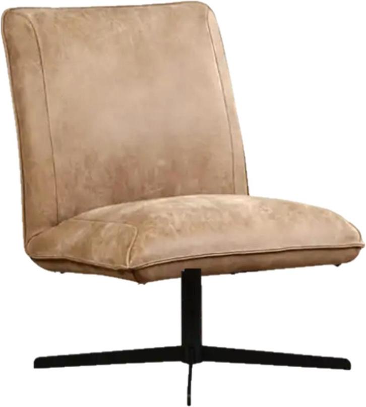 Draaifauteuil, Huis en Inrichting, Fauteuils, Zo goed als nieuw, Leer, Metaal, 50 tot 75 cm, 75 tot 100 cm, Ophalen