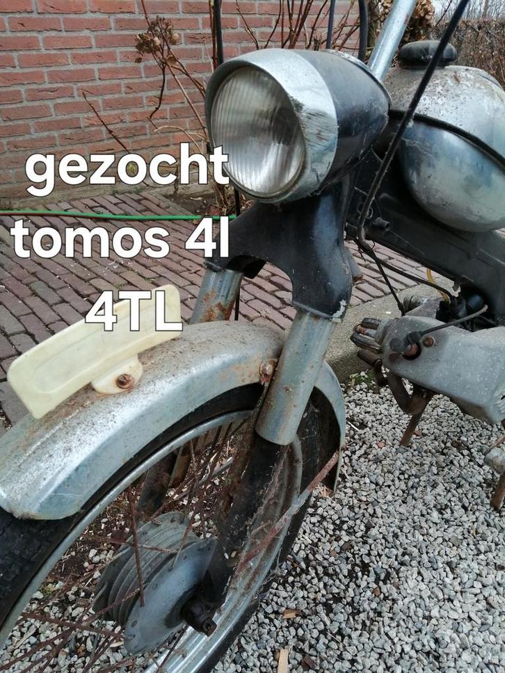 Liefhebber zoekt oude tomos 4l / 4TL bromfiets En onderdelen, Fietsen en Brommers, Brommers | Oldtimers, Overige merken, Maximaal 45 km/u