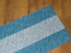 ZGAN Vintage geweven tafelloper turquoise wit uit Zweden, Antiek en Kunst, Curiosa en Brocante, Ophalen of Verzenden
