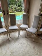 6 Lichtblauwe Stoelen met Houten Frame, Huis en Inrichting, Ophalen, Gebruikt, Blauw, Vijf, Zes of meer stoelen