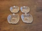 4 vintage glazen schalen appel vorm jaren 70, Ophalen of Verzenden, Overige stijlen, Glas, Schaal of Schalen