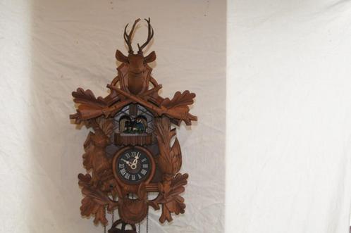 Koekoeksklok met speeldoos ( Jagersklok, Antiek en Kunst, Antiek | Klokken, Verzenden
