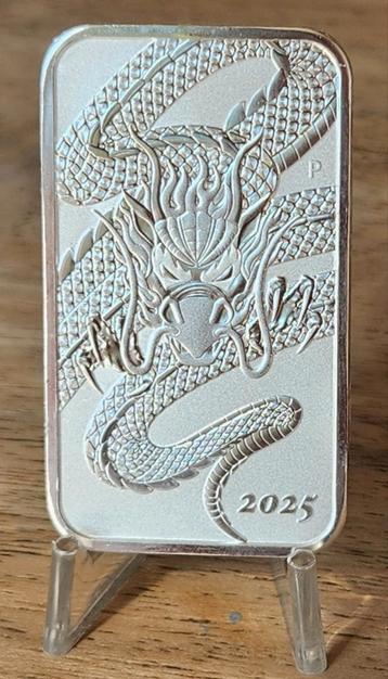 1 oz Perth Mint zilver rectangle dragon 2025 in capsule beschikbaar voor biedingen