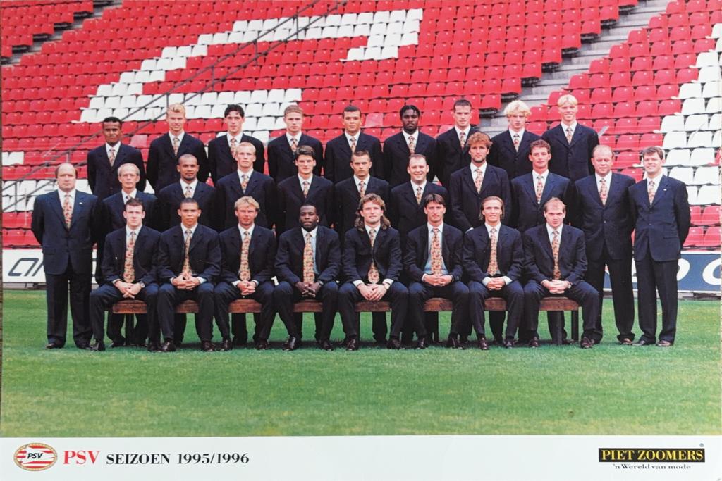 Elftalkaart PSV Eindhoven - seizoen 1995/1996, Ophalen of Verzenden, Zo goed als nieuw, PSV, Spelerskaart