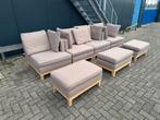 Uitverkoop! Tuinset van motèl 4 zitdelen 3 poefen, Ophalen of Verzenden, Zo goed als nieuw, Bank