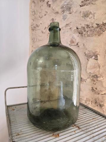 Mooie antieke en eeuwenoude groene mandfles Dame-jeanne €59 beschikbaar voor biedingen