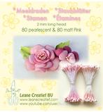 Leane Creatief meeldraden  80 matt en 80 pearl pink 2 mm 26, Materiaal, ., Nieuw, Ophalen of Verzenden