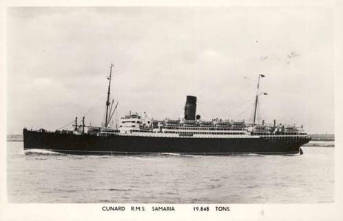 Passagiersschip Samaria - Cunard Line, Verzamelen, Scheepvaart, Zo goed als nieuw, Kaart, Foto of Prent, Ophalen of Verzenden