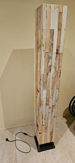 Sta lamp houtlook, Huis en Inrichting, Lampen | Vloerlampen, Ophalen, Gebruikt, Kunststof, 100 tot 150 cm